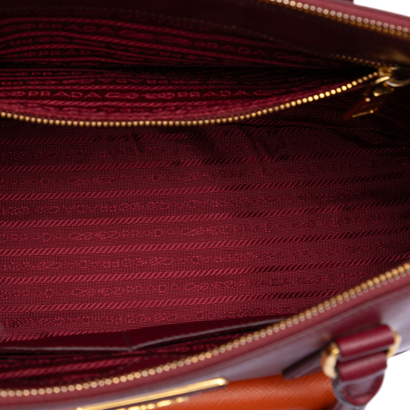 Pre-Loved Prada Saffiano Lux Galleria Double Zip Front Pocket Satchel